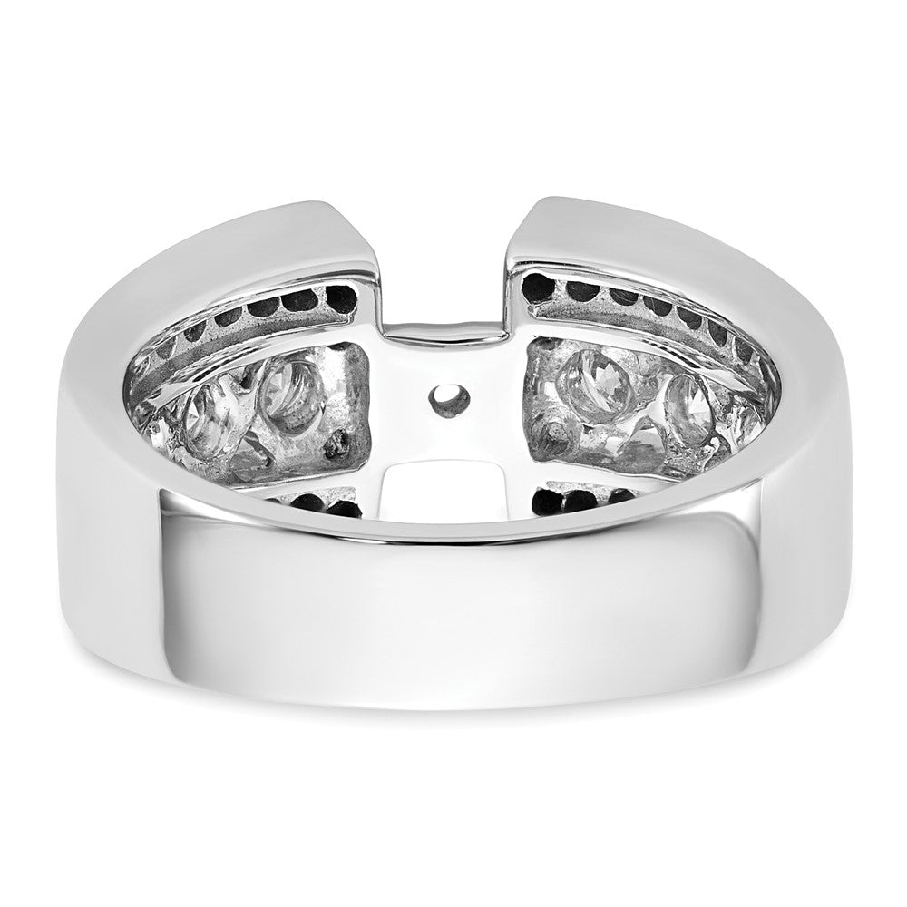 1.30ct. CZ Solid Real 14K White Gold Peg Set Engagement Ring