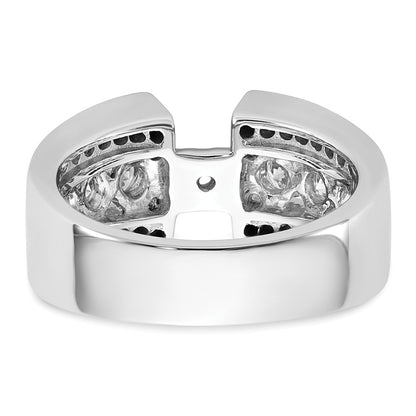 1.30ct. CZ Solid Real 14K White Gold Peg Set Engagement Ring