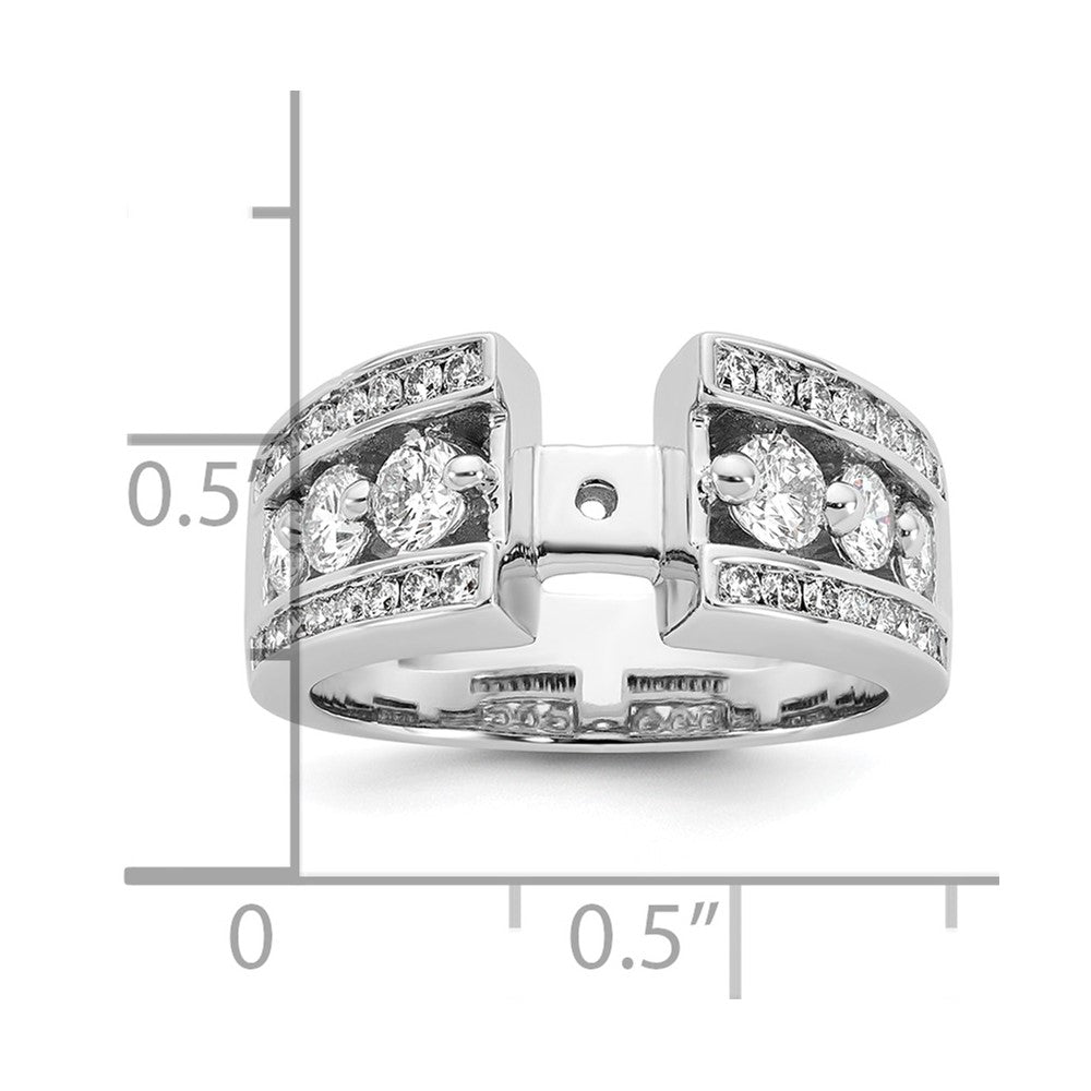 1.30ct. CZ Solid Real 14K White Gold Peg Set Engagement Ring