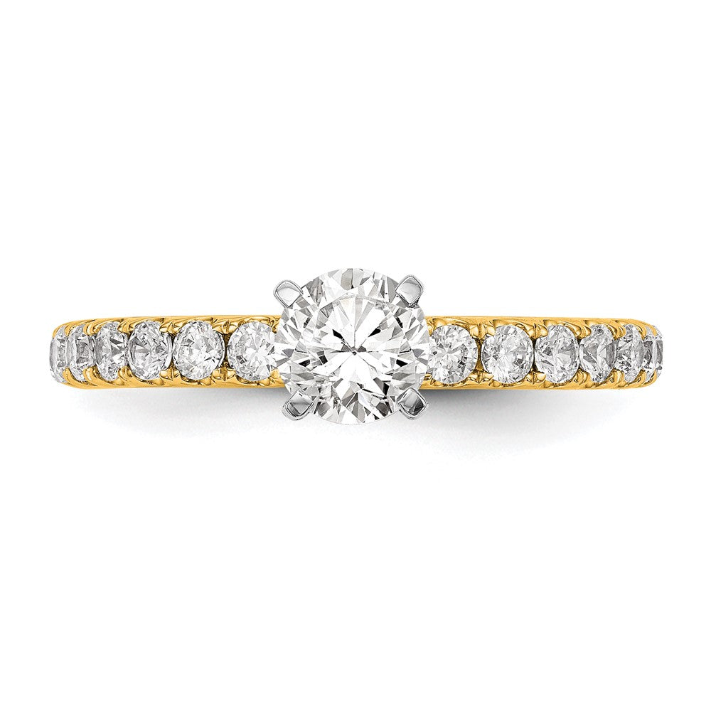 True Origin 14K Yellow Gold 1/2 carat Lab Grown Diamond VS+ F+ Semi-Mount Peg Set Engagement Ring