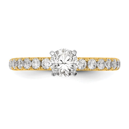 True Origin 14K Yellow Gold 1/2 carat Lab Grown Diamond VS+ F+ Semi-Mount Peg Set Engagement Ring