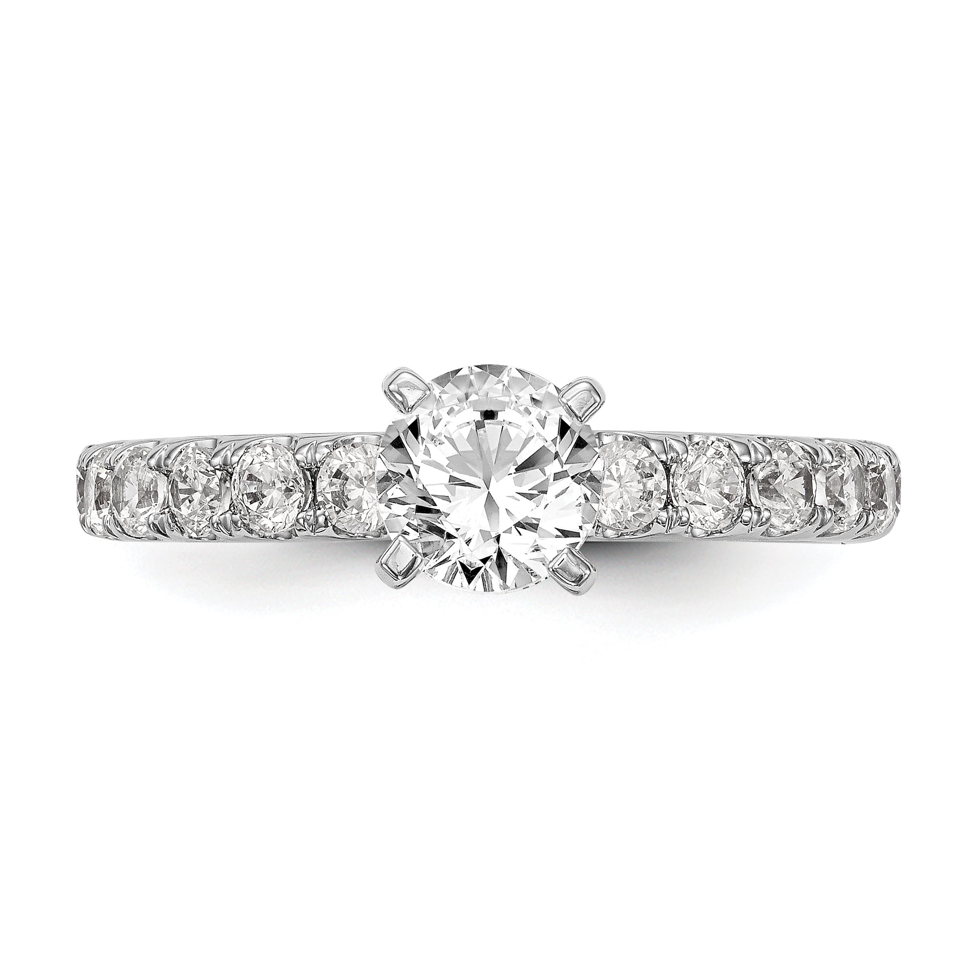 14k White Gold 5/8 Ct. Lab Grown Diamond VS/SI+ G+ Peg Set Engagement Ring