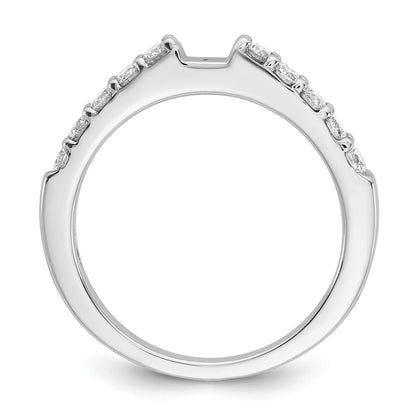 14K White Gold Peg Set 1/2 Carat Diamond Semi Mount Engagement Ring