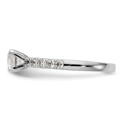 14K White Gold Peg Set 1/2 Carat Diamond Semi Mount Engagement Ring