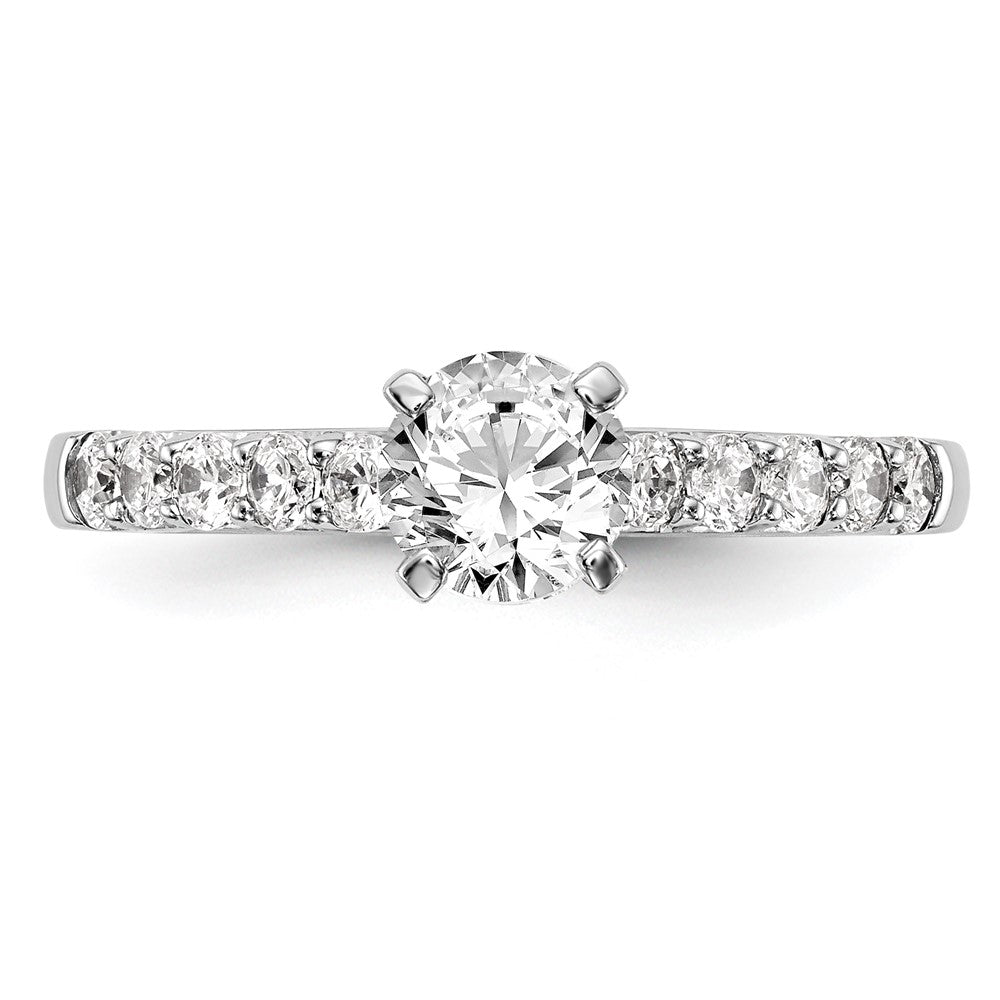 14K White Gold Peg Set 1/2 Carat Diamond Semi Mount Engagement Ring