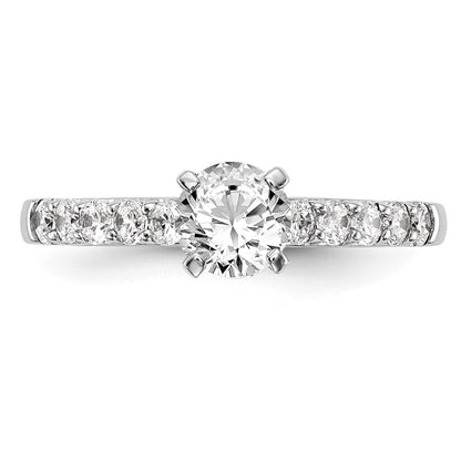 14K White Gold Peg Set 1/2 Carat Diamond Semi Mount Engagement Ring