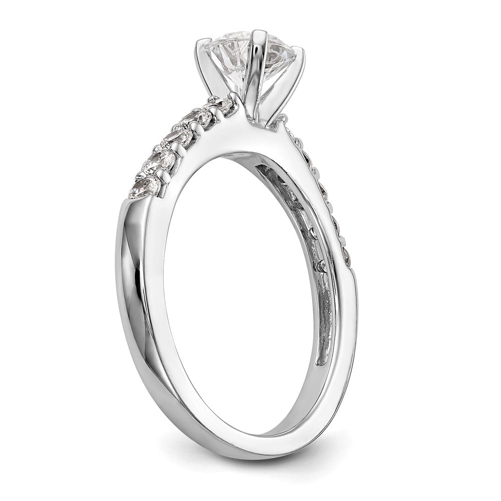 14K White Gold Peg Set 1/2 Carat Diamond Semi Mount Engagement Ring