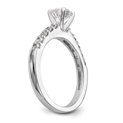 14K White Gold Peg Set 1/2 Carat Diamond Semi Mount Engagement Ring