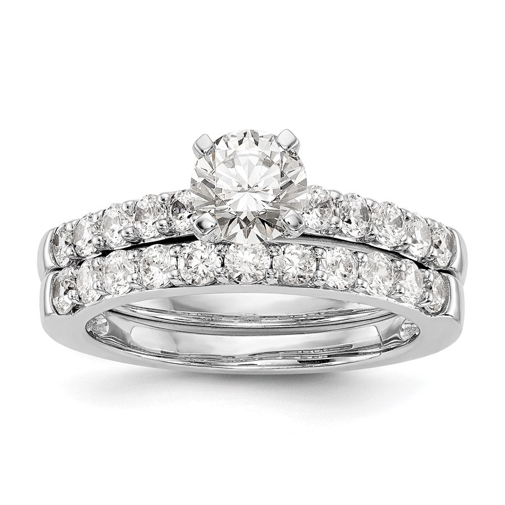 14K White Gold Peg Set 1/2 Carat Diamond Semi Mount Engagement Ring