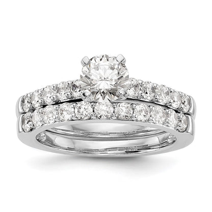 14K White Gold Peg Set 1/2 Carat Diamond Semi Mount Engagement Ring