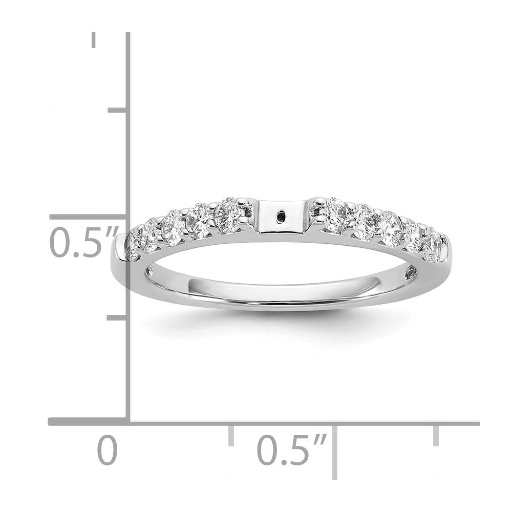 14K White Gold Peg Set 1/2 Carat Diamond Semi Mount Engagement Ring