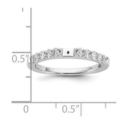 14K White Gold Peg Set 1/2 Carat Diamond Semi Mount Engagement Ring