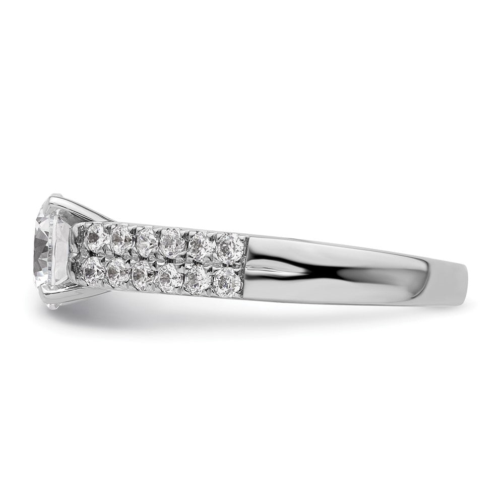 14K White Gold 2 Row Peg Set 5/8 Carat Diamond Semi Mount Engagement Ring