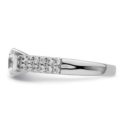 14K White Gold 2 Row Peg Set 5/8 Carat Diamond Semi Mount Engagement Ring