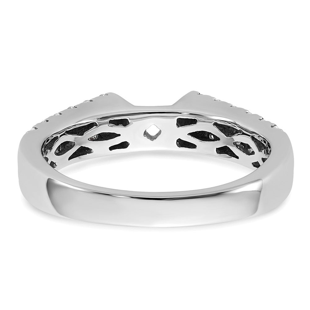 14K White Gold 2 Row Peg Set 5/8 Carat Diamond Semi Mount Engagement Ring