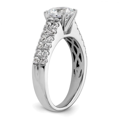 14K White Gold 2 Row Peg Set 5/8 Carat Diamond Semi Mount Engagement Ring
