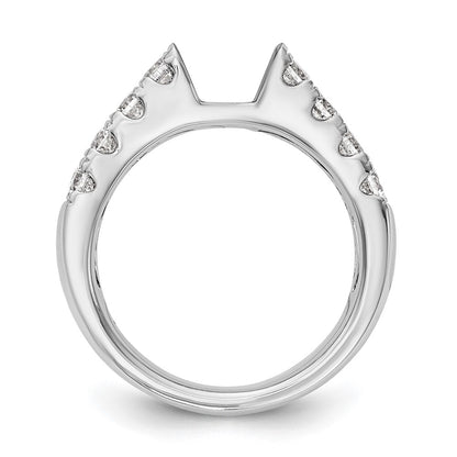 1.44ct. CZ Solid Real 14K White Gold Peg Set Engagement Ring