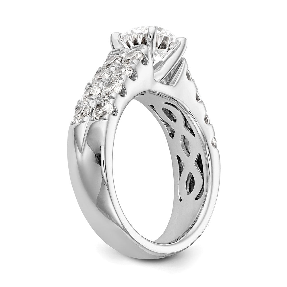 1.44ct. CZ Solid Real 14K White Gold Peg Set Engagement Ring