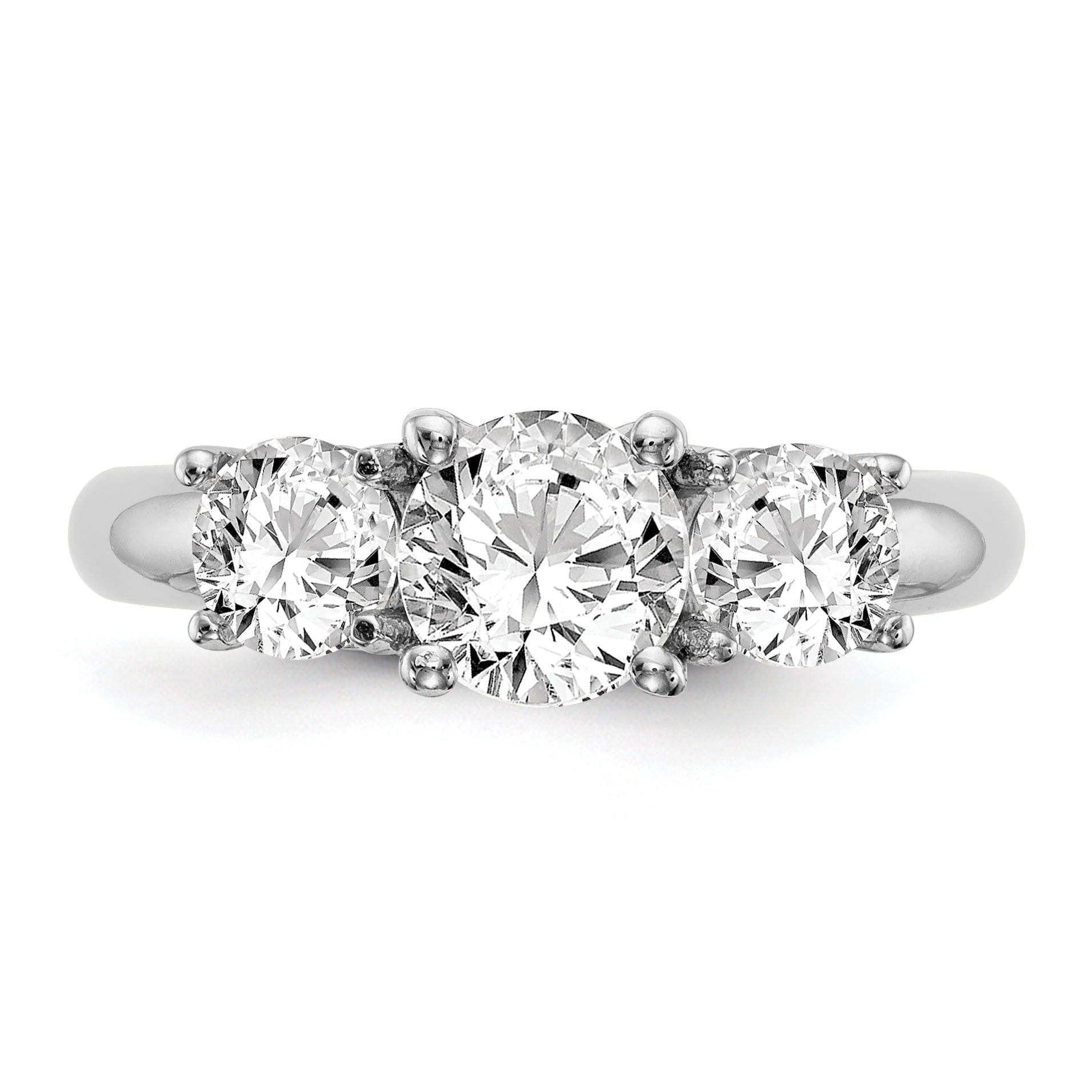Platinum 3 Stone Complete Engagement Ring