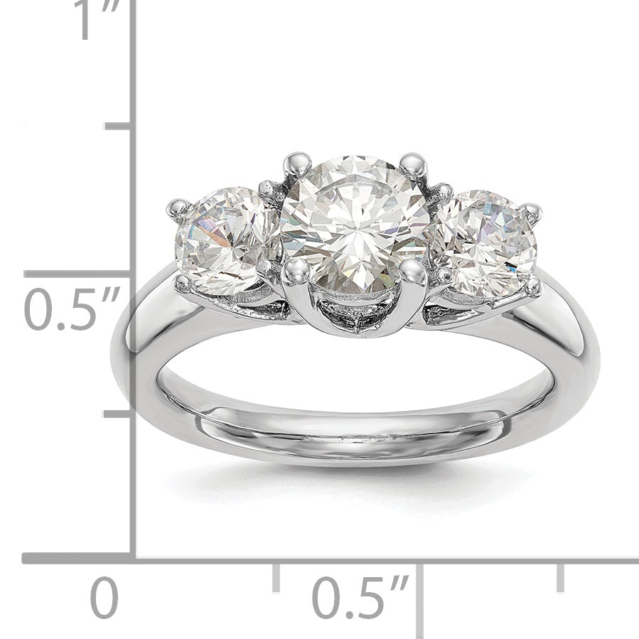 Platinum 3 Stone Complete Engagement Ring