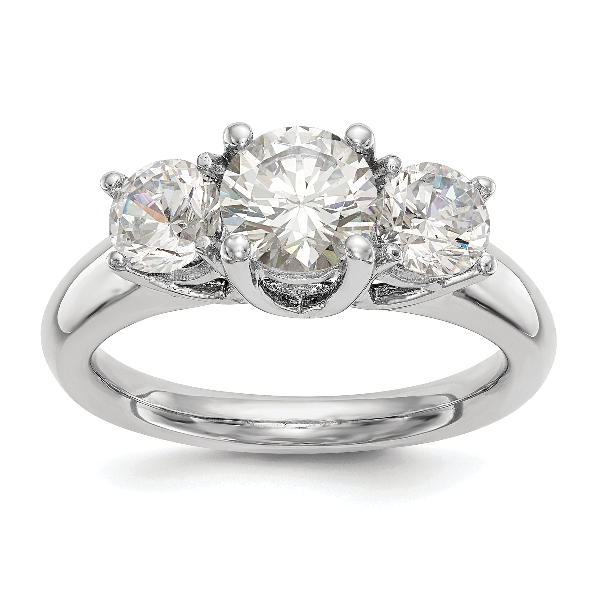 Platinum 3 Stone Complete Engagement Ring