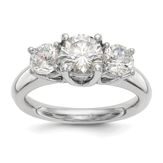Platinum 3 Stone Complete Engagement Ring