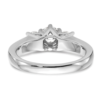 0.50ct. CZ Solid Real 14K White Gold 3-Stone Engagement Ring
