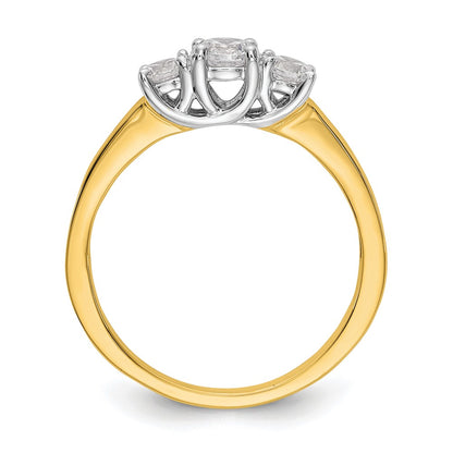 14k Two-tone Two Tone 1/2 Ct. Lab Grown Diamond VS/SI+ G+ Complete Three Stone Engagement Ring