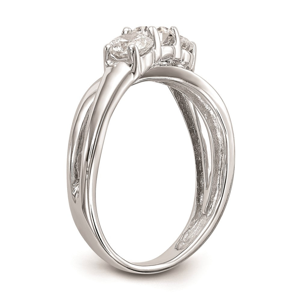0.50ct. CZ Solid Real 14K White Gold 3-Stone Engagement Ring