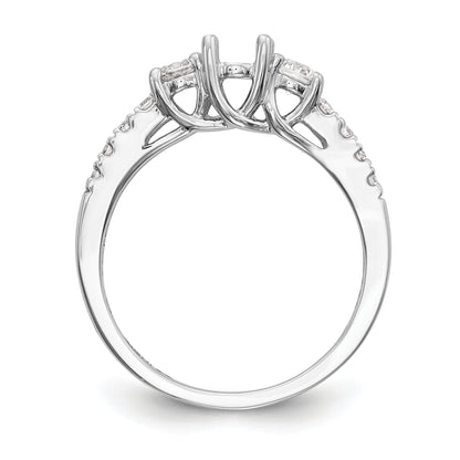 14k White Gold 3/4 Ct. Lab Grown Diamond VS/SI+ G+ Three Stone Engagement Ring