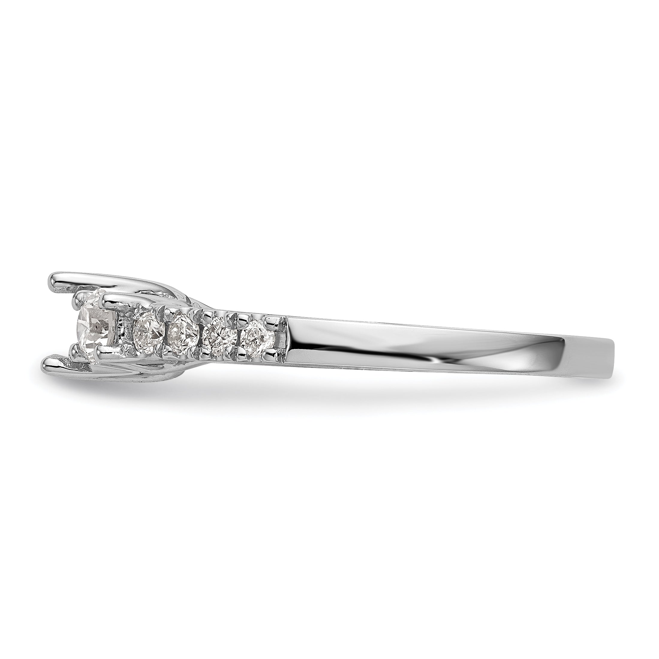 14k White Gold 3/4 Ct. Lab Grown Diamond VS/SI+ G+ Three Stone Engagement Ring