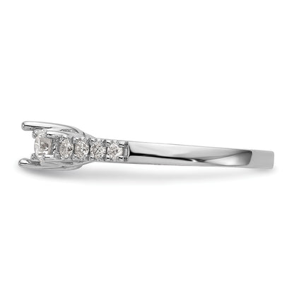 14k White Gold 3/4 Ct. Lab Grown Diamond VS/SI+ G+ Three Stone Engagement Ring