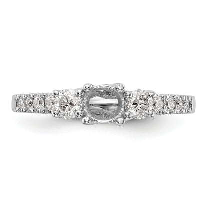 14k White Gold 3/4 Ct. Lab Grown Diamond VS/SI+ G+ Three Stone Engagement Ring