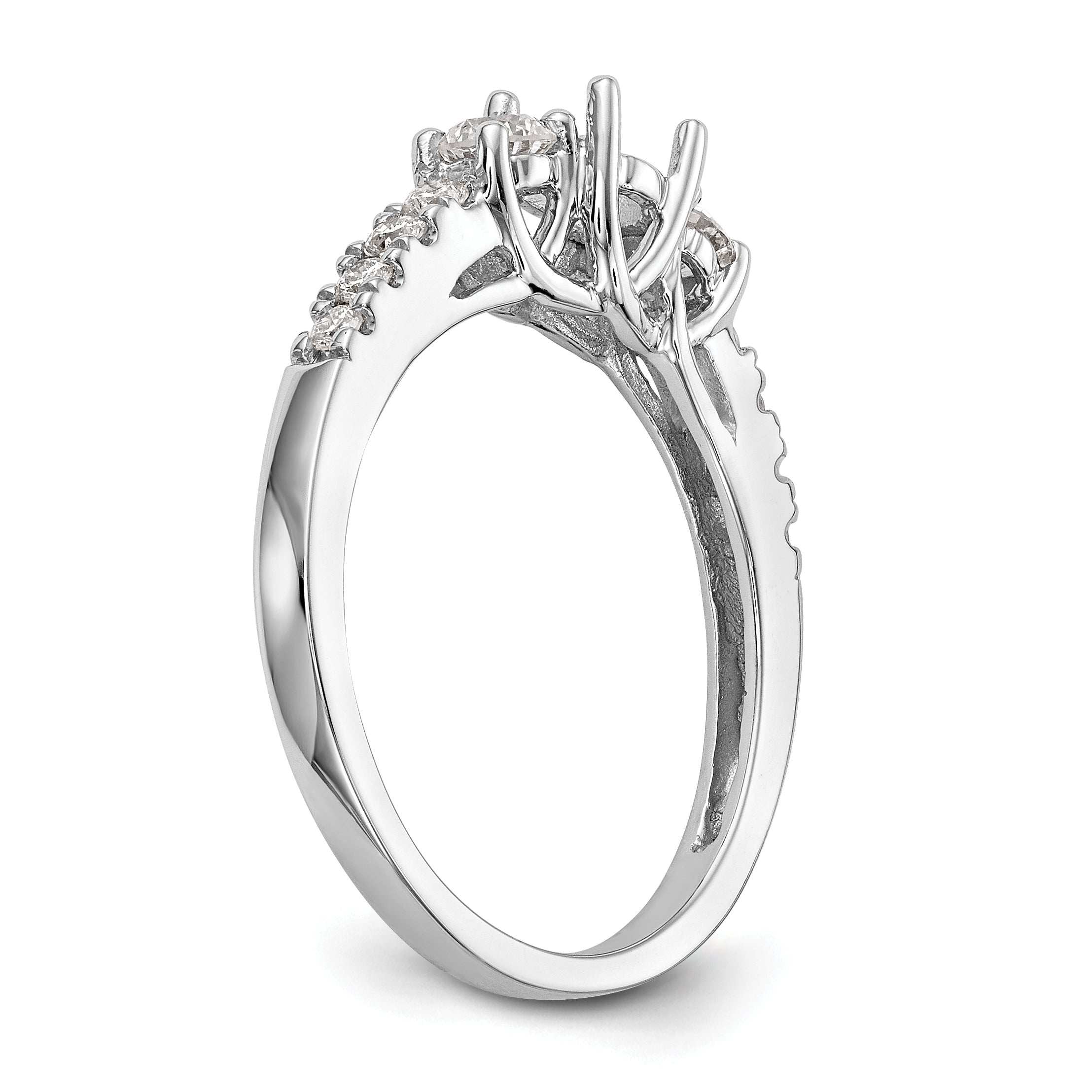14k White Gold 3/4 Ct. Lab Grown Diamond VS/SI+ G+ Three Stone Engagement Ring
