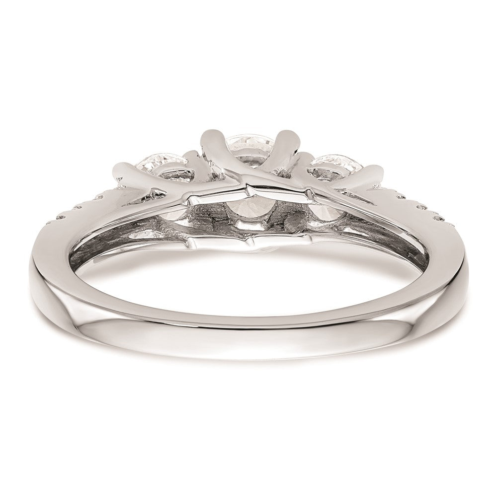 0.50ct. CZ Solid Real 14K White Gold 3-Stone Engagement Ring
