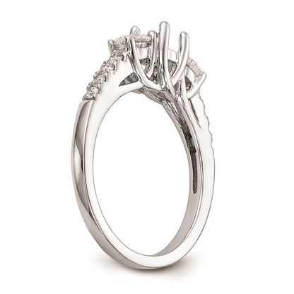 0.50ct. CZ Solid Real 14K White Gold 3-Stone Engagement Ring