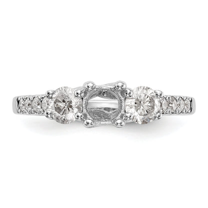 14K White Gold 1 1/5 Carat Lab Grown Diamond Vs/Si+ G+ Complete Size 9 Three Stone Engagement Ring (Size 9 Only)