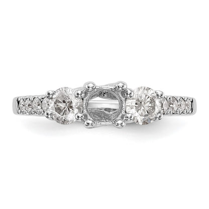 14K White Gold 1 1/5 Carat Lab Grown Diamond Vs/Si+ G+ Complete Size 9 Three Stone Engagement Ring (Size 9 Only)