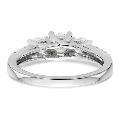14K White Gold 1 1/5 Carat Lab Grown Diamond Vs/Si+ G+ Complete Size 9 Three Stone Engagement Ring (Size 9 Only)