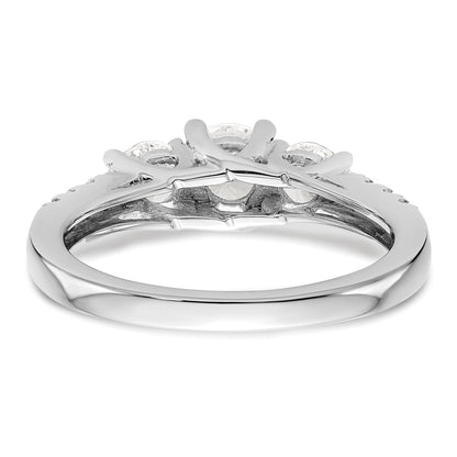 14K White Gold 1 1/5 Carat Lab Grown Diamond Vs/Si+ G+ Complete Size 9 Three Stone Engagement Ring (Size 9 Only)