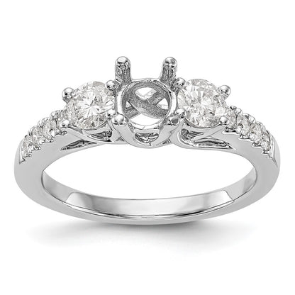 14K White Gold 1 1/5 Carat Lab Grown Diamond Vs/Si+ G+ Complete Size 9 Three Stone Engagement Ring (Size 9 Only)