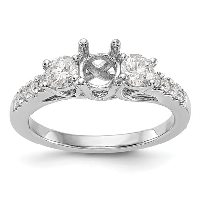 14K White Gold 1 1/5 Carat Lab Grown Diamond Vs/Si+ G+ Complete Size 9 Three Stone Engagement Ring (Size 9 Only)