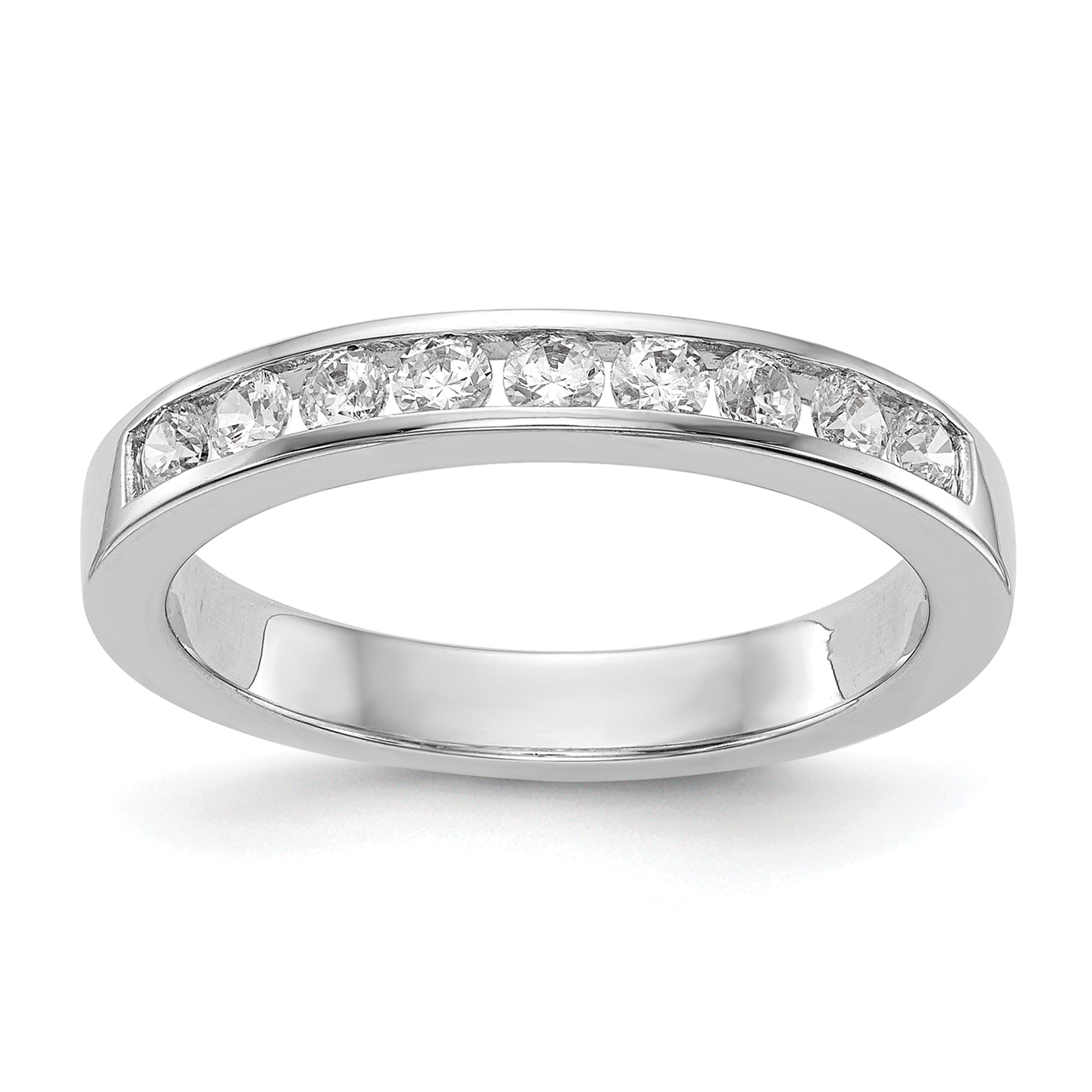 14k White Gold 5/8 Ct. Lab Grown Diamond VS/SI+ G+ Wedding Band Ring