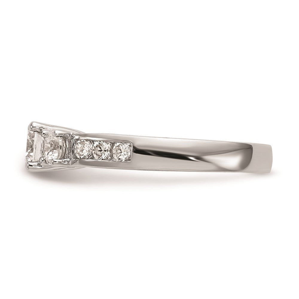 0.50ct. CZ Solid Real 14K White Gold 3-Stone Engagement Ring