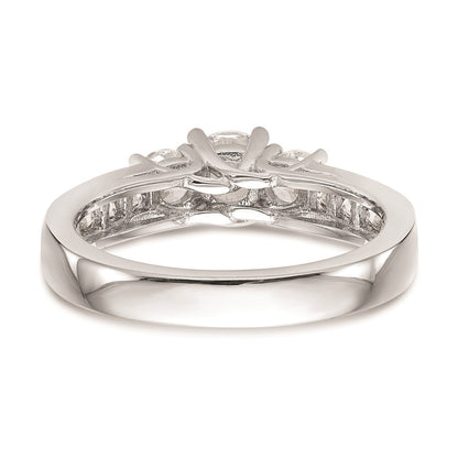 0.50ct. CZ Solid Real 14K White Gold 3-Stone Engagement Ring