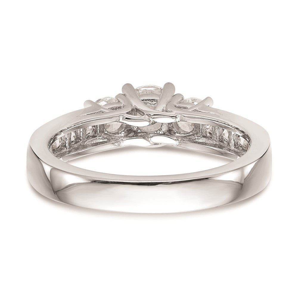 0.75ct. CZ Solid Real 14K White Gold 3-Stone Engagement Ring