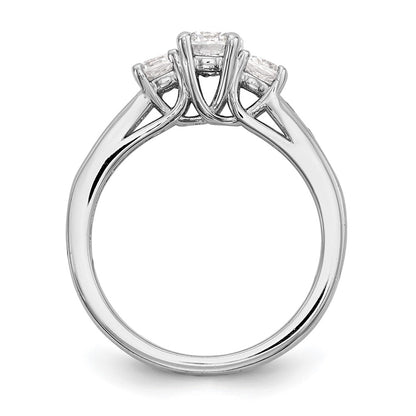 14k White Gold 1 1/2 Ct. Lab Grown Diamond VS/SI+ G+ Round Three Stone Engagement Ring