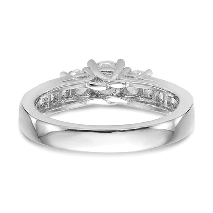 14k White Gold 1 1/2 Ct. Lab Grown Diamond VS/SI+ G+ Round Three Stone Engagement Ring