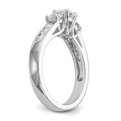 14k White Gold 1 1/2 Ct. Lab Grown Diamond VS/SI+ G+ Round Three Stone Engagement Ring