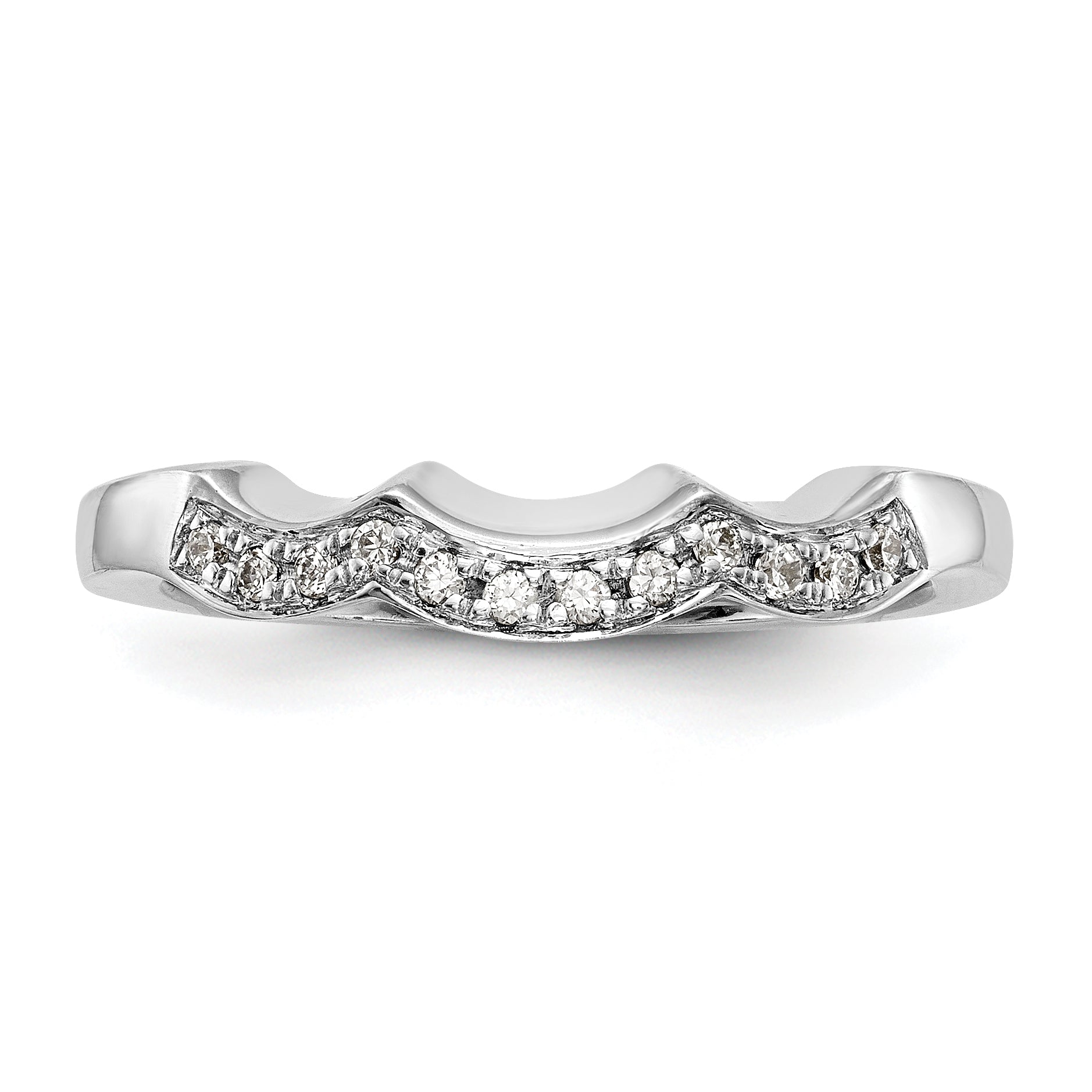 14k White Gold 1/8 Ct. Lab Grown Diamond VS/SI+ G+ Wedding Band Ring